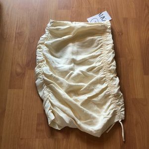 Off-white ruched high waisted skirt